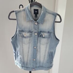 Gap Faded Blue Denim Vest
